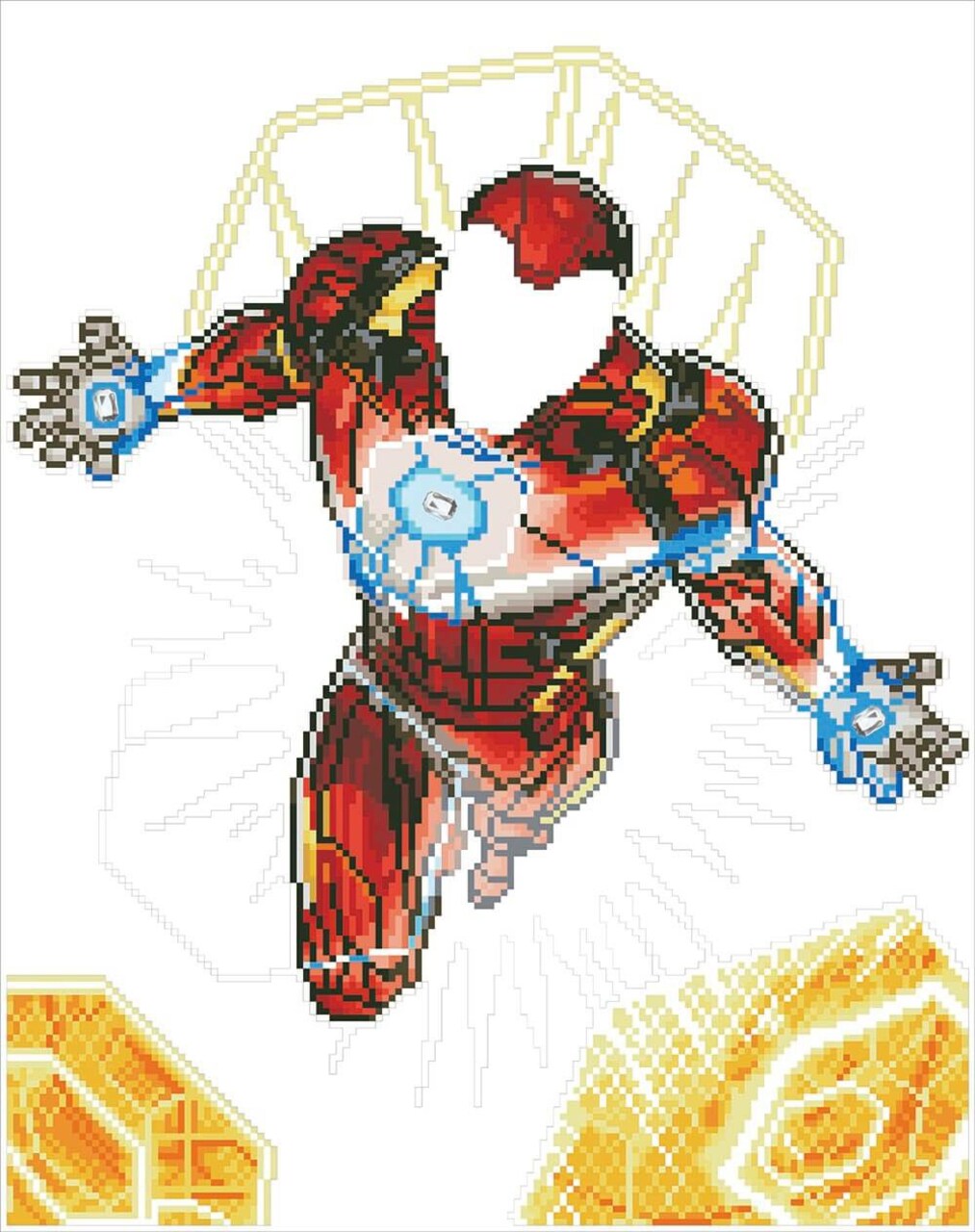 Camelot Dotz Diamond Art Kit 16.5X20.8-Marvel - Iron Man Blast Off